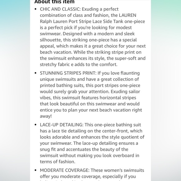 LAUREN Ralph Lauren Port Stripe Lace Side Tank One-Piece Coastalcore Beachy 6 - Picture 5 of 14